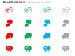 Voice chat group chat video chat personal chat bubbles ppt icons graphics
