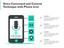 Voice command and control technique with phone icon