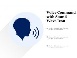 Voice command with sound wave icon