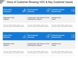 Voice Of Customer Showing Voc And Key Customer Issues
