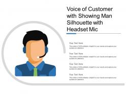 Voice Of Customer With Showing Man Silhouette With Headset Mic