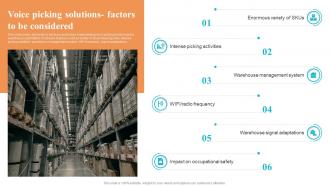 Voice Picking Solutions Factors To Be Considered Logistics And Supply Chain Automation System