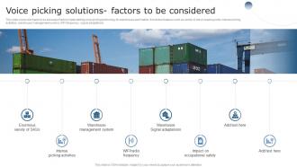 Voice Picking Solutions Factors To Be Considered Using Supply Chain Automation To Overcome Operational Challenges