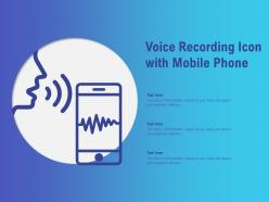 Voice recording icon with mobile phone