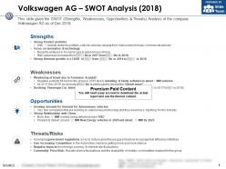 Volkswagen Ag Swot Analysis 2018