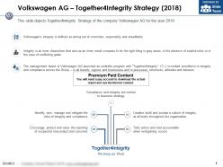 Volkswagen ag together4integrity strategy 2018