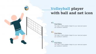 Volleyball Player With Ball And Net Icon
