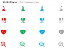 Volumetric flask pills heart germs and bacteria ppt icons graphics