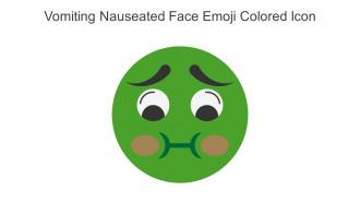 Vomiting Nauseated Face Emoji Colored Icon In Powerpoint Pptx Png And Editable Eps Format
