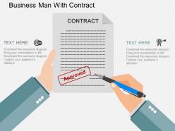 Vp business man with contract flat powerpoint design