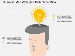 Vq business man with idea bulb generation flat powerpoint design