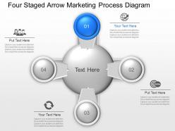 Vr four staged arrow marketing process diagram powerpoint template
