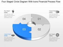 Vt four staged circle diagram with icons financial process flow powerpoint template