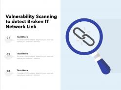Vulnerability scanning to detect broken it network link