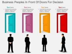 Vw business peoples in front of doors for decision flat powerpoint design