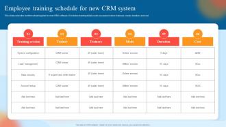 W14 Employee Training Schedule For New CRM System Customer Relationship Management System