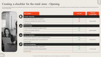 W30 Opening Retail Outlet To Cater New Target Audience Creating A Checklist For The Retail Store Opening