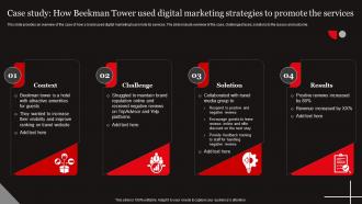 W42 Functional Level Strategy Case Study How Beekman Tower Used Digital Marketing Strategy SS