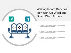 Waiting room benches icon with up ward and down ward arrows