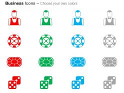 Waitress poker wheel dices game ppt icons graphics