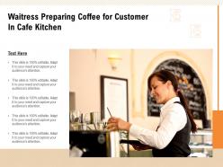 Waitress preparing coffee for customer in cafe kitchen