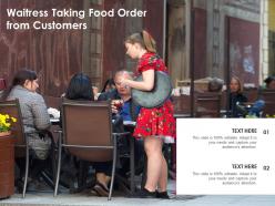Waitress taking food order from customers