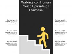 Walking icon human going upwards on staircase
