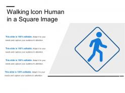 Walking icon human in a square image