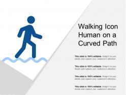 Walking icon human on a curved path