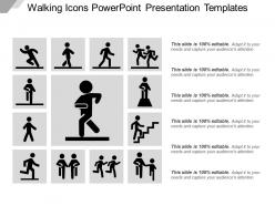 Walking icons powerpoint presentation templates