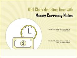 Wall clock depicting time with money currency notes