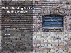Wall of building bricks having window