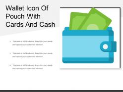 Wallet icon of pouch with cards and cash