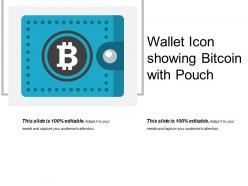 Wallet icon showing bitcoin with pouch
