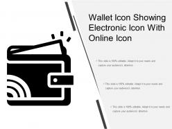 Wallet icon showing electronic icon with online icon