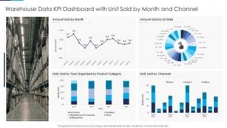 Warehouse Data KPI Dashboard With Unit Sold By Month And Channel