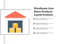 Warehouse icon boxes products layout position