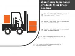 Warehouse icon boxes products mini truck loading