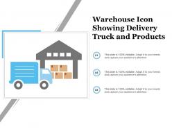 Warehouse icon showing delivery truck and products