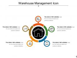 Warehouse management icon ppt sample file