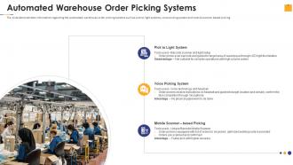 Warehouse Management Inventory Control Automated Warehouse Order Picking Systems