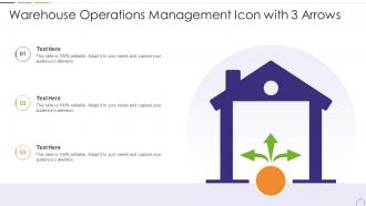 Warehouse Operations Management Icon With 3 Arrows