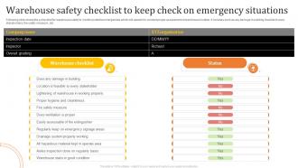 Warehouse Safety Checklist To Keep Check On Emergency Situations