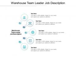 Warehouse team leader job description ppt powerpoint presentation styles slide cpb
