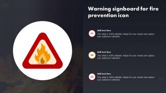 Warning Signboard For Fire Prevention Icon