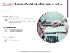 Warranty of equipment capital expenditure proposal cont ppt powerpoint presentation infographics model