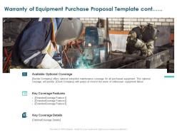 Warranty Of Equipment Purchase Proposal Template Cont Ppt Powerpoint Ideas