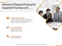 Warranty Of Request Proposal For Equipment Purchase Cont Ppt Powerpoint Presentation File