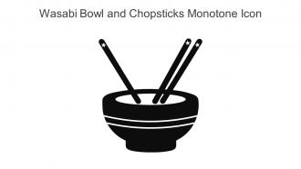 Wasabi Bowl And Chopsticks Monotone Icon In Powerpoint Pptx Png And Editable Eps Format