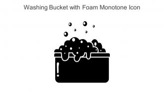 Washing Bucket With Foam Monotone Icon In Powerpoint Pptx Png And Editable Eps Format